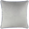 Plain Grey Cushions - Meridian Velvet Cushion Cover Silver/Navy Paoletti