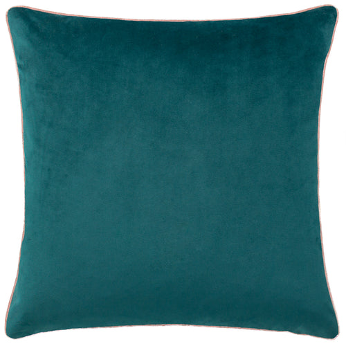 Paoletti Meridian Velvet Cushion Cover in Teal/Blush