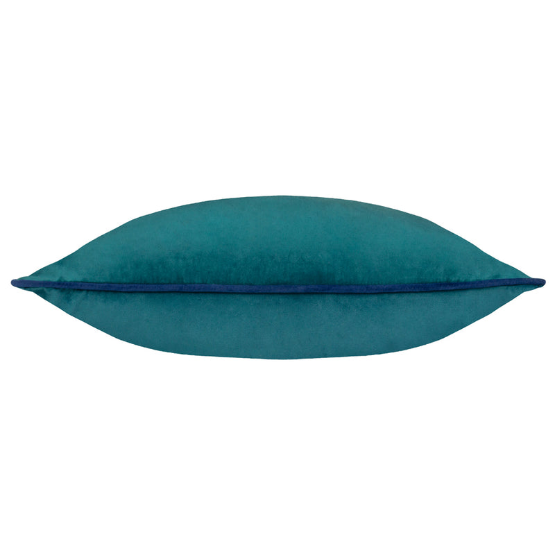 Paoletti Meridian Velvet Cushion Cover in Teal/Navy