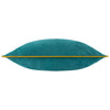 Plain Blue Cushions - Meridian Velvet Cushion Cover Teal/Ochre Furn
