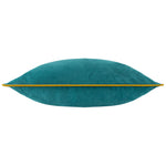 Plain Blue Cushions - Meridian Velvet Cushion Cover Teal/Ochre Furn