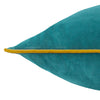 Plain Blue Cushions - Meridian Velvet Cushion Cover Teal/Ochre Furn