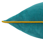 Plain Blue Cushions - Meridian Velvet Cushion Cover Teal/Ochre Furn