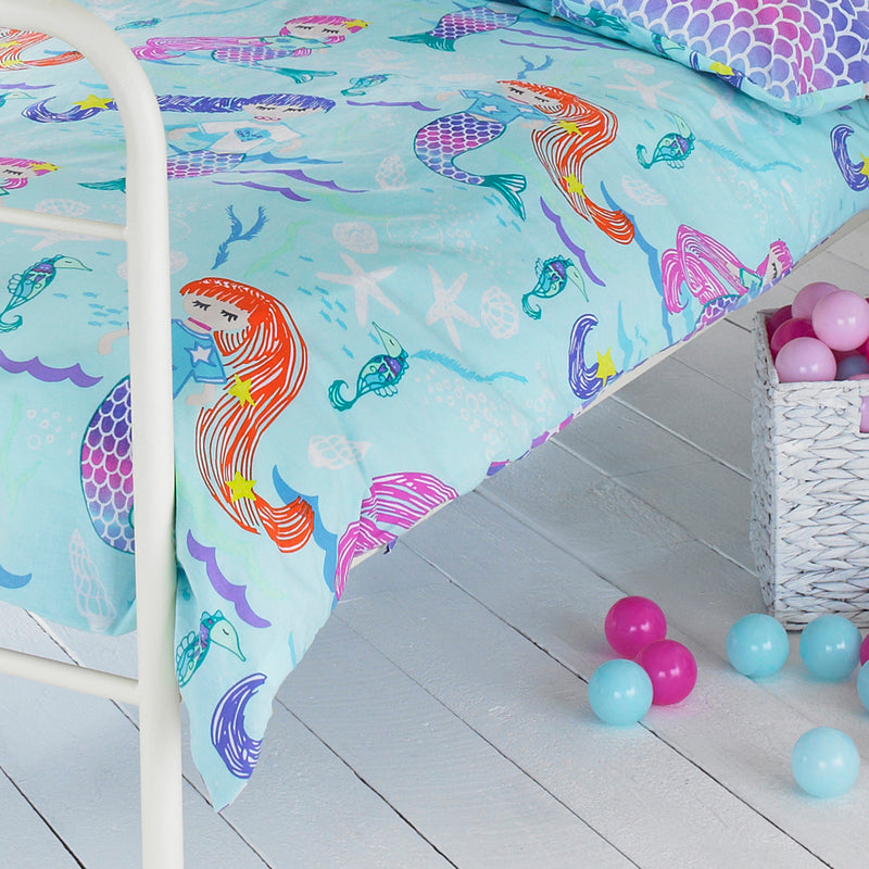 little furn. Mermaid Kids Duvet Cover Set in Blue/Purple