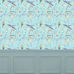 Voyage Maison Mermaid Party 1.4m Wide Width Wallpaper in Aqua