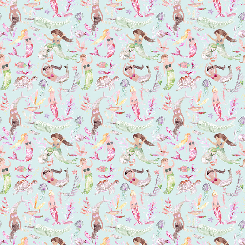 Voyage Maison Mermaid Party 1.4m Wide Width Wallpaper in Dusk