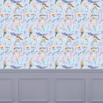 Voyage Maison Mermaid Party 1.4m Wide Width Wallpaper in Violet