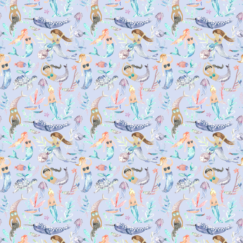 Mermaid Party Wallpaper Sample Violet