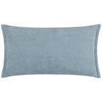 Plain Blue Cushions - Merton Rectangular Velvet Cushion Cover Dusty Blue Yard