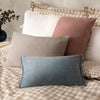 Plain Blue Cushions - Merton Rectangular Velvet Cushion Cover Dusty Blue Yard