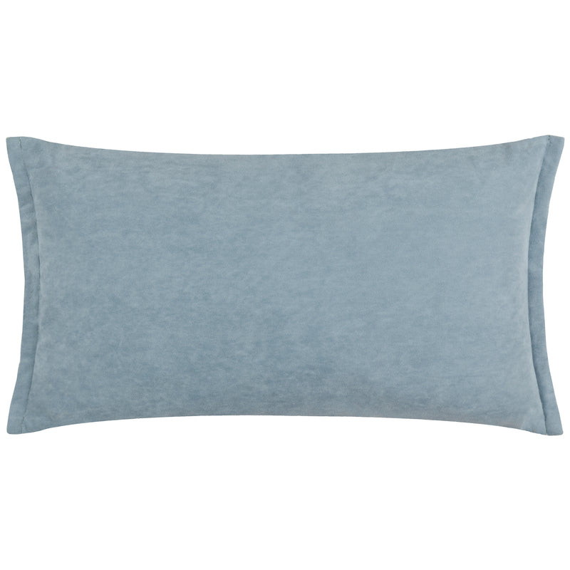 Plain Blue Cushions - Merton Rectangular Velvet Cushion Cover Dusty Blue Yard