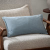 Plain Blue Cushions - Merton Rectangular Velvet Cushion Cover Dusty Blue Yard