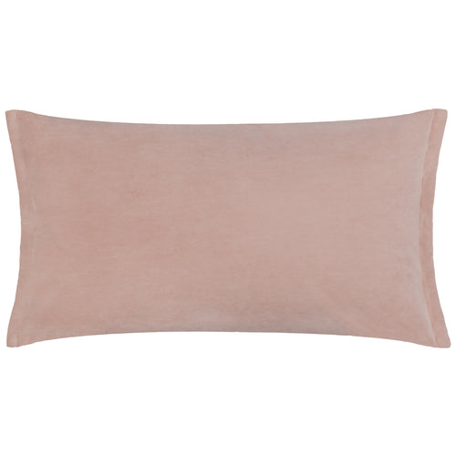 Plain Pink Cushions - Merton Rectangular Velvet Cushion Cover Dusty Rose Yard