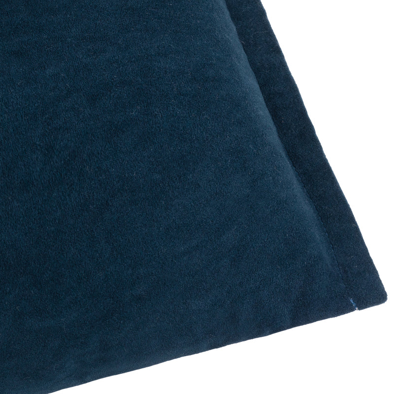 Plain Blue Cushions - Merton Rectangular Velvet Cushion Cover Indigo Yard