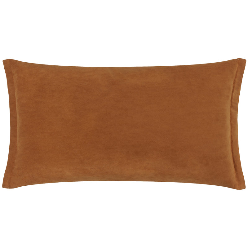 Plain Orange Cushions - Merton Rectangular Velvet Cushion Cover Pecan Yard