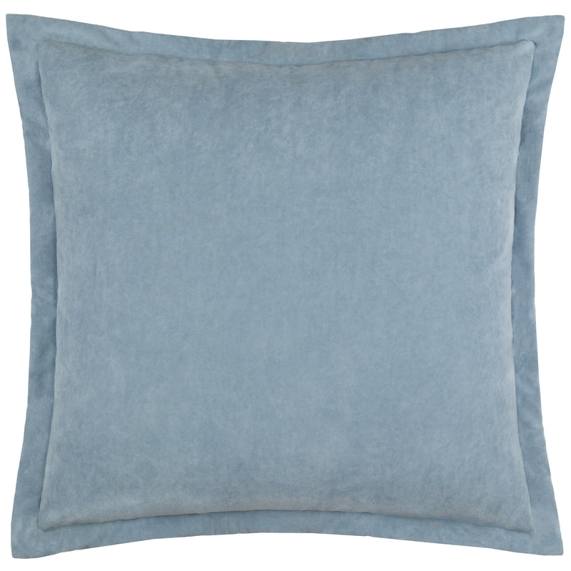 Plain Blue Cushions - Merton Square Velvet Cushion Cover Dusty Blue Yard