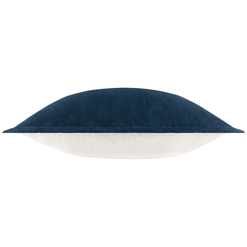 Plain Blue Cushions - Merton Square Velvet Cushion Cover Indigo Yard