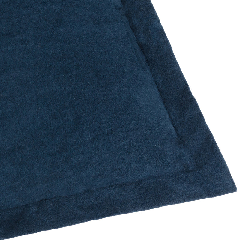 Plain Blue Cushions - Merton Square Velvet Cushion Cover Indigo Yard