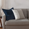 Plain Blue Cushions - Merton Square Velvet Cushion Cover Indigo Yard