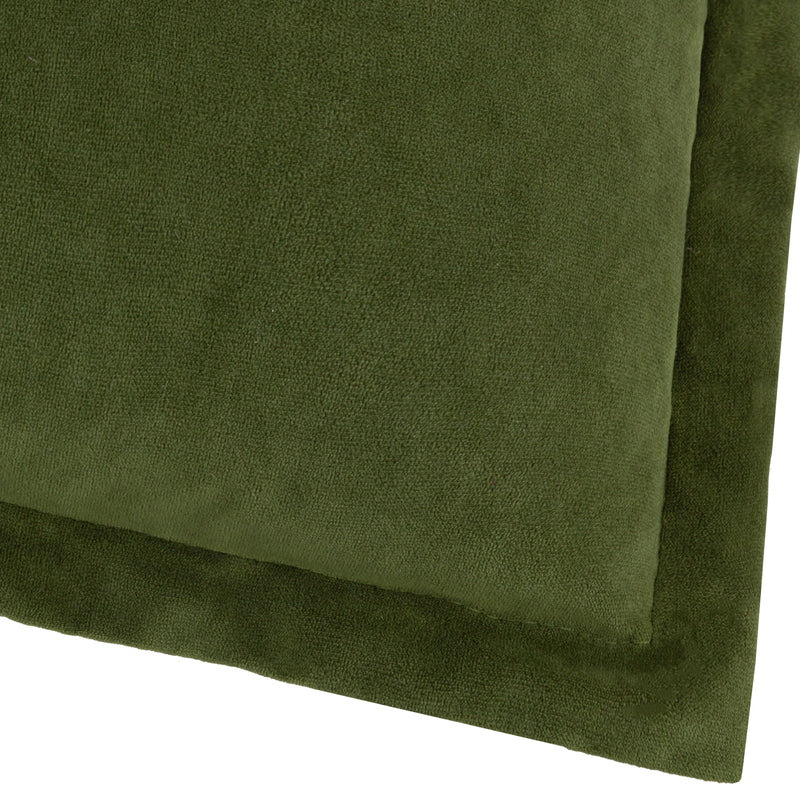 Plain Green Cushions - Merton Square Velvet Cushion Cover Olive Oil Yard