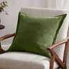 Plain Green Cushions - Merton Square Velvet Cushion Cover Olive Oil Yard