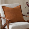 Plain Orange Cushions - Merton Square Velvet Cushion Cover Pecan Yard