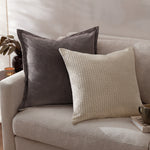 Plain Beige Cushions - Merton Square Velvet Cushion Cover Taupe Yard