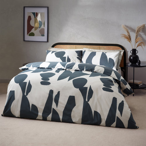Abstract Blue Bedding - Meta Abstract Cotton Rich Duvet Cover Set Dusk HÖEM