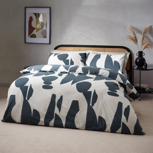 HÖEM Meta Abstract Cotton Rich Duvet Cover Set in Dusk