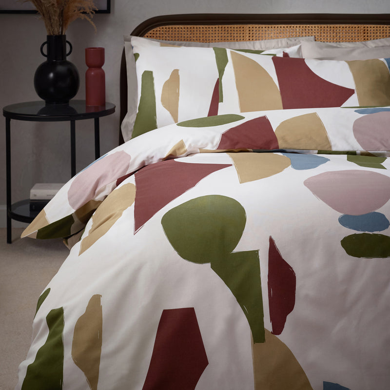 HÖEM Meta Abstract Cotton Rich Duvet Cover Set in Multicolour