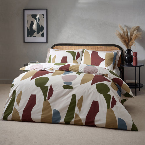 HÖEM Meta Abstract Cotton Rich Duvet Cover Set in Multicolour