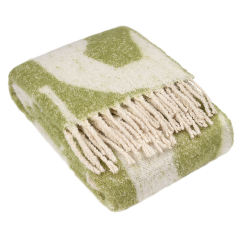 Abstract Green Throws - Meta  Throw Olive HÖEM