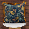 furn. Monkey Forest Jungle Cushion Cover in Midnight Blue