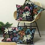 Plain Red Cushions - Midnight Garden Floral Rectangular Cushion Cover Shiraz Evans Lichfield