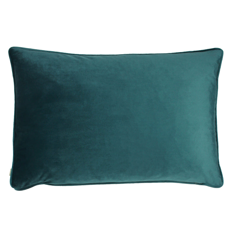 Plain Blue Cushions - Midnight Garden Floral Rectangular Cushion Cover Teal Evans Lichfield