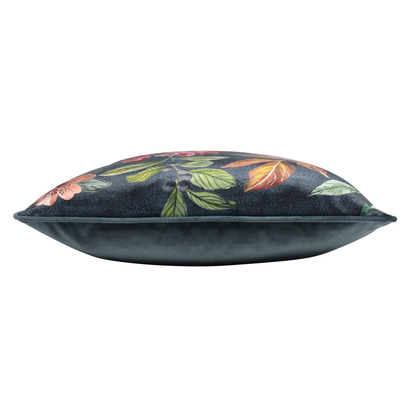 Floral Grey Cushions - Midnight Garden Floral Cushion Cover Grey Evans Lichfield