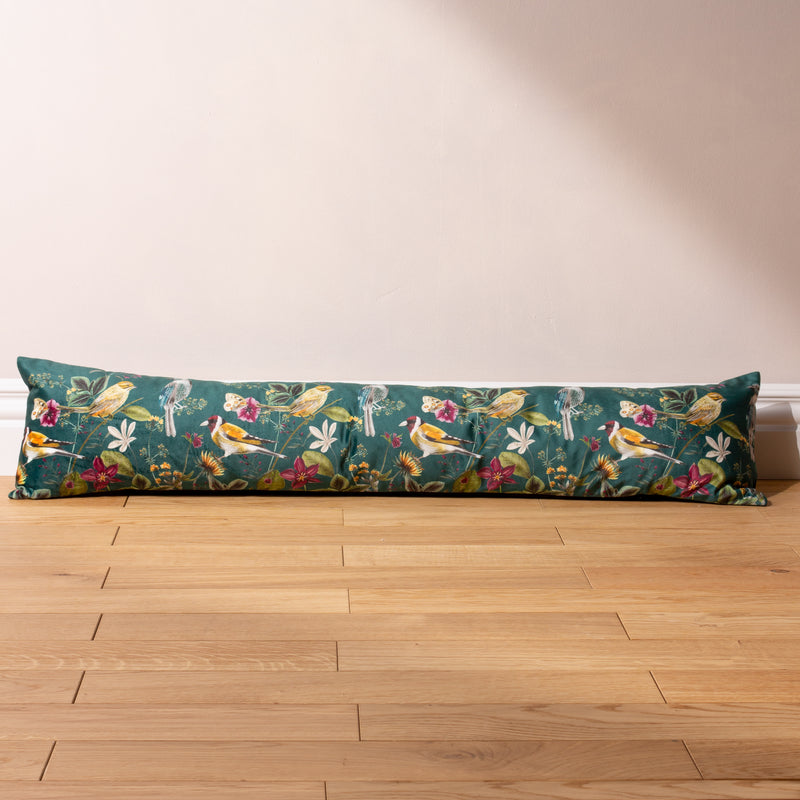 Animal Blue Cushions - Midnight Garden Bird Draught Excluder Teal Wylder