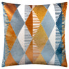 Geometric Orange Cushions - Metro Harlequin Velvet Feather Filled Cushion Ginger Furn