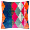 Geometric Multi Cushions - Metro Harlequin Velvet Feather Filled Cushion Multicolour Furn