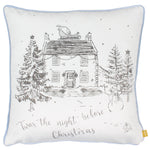  White Cushions - Midwinter Toile Christmas Cushion Cover Snow furn.