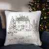  White Cushions - Midwinter Toile Christmas Cushion Cover Snow furn.