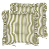 Striped Green Cushions - Millie Ruffle 2 Pack Indoor/Outdoor Seat Pads Green Wylder