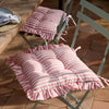 Striped Pink Cushions - Millie Ruffle 2 Pack Indoor/Outdoor Seat Pads Pink Wylder