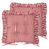 Striped Red Cushions - Millie Ruffle 2 Pack Indoor/Outdoor Seat Pads Red Wylder