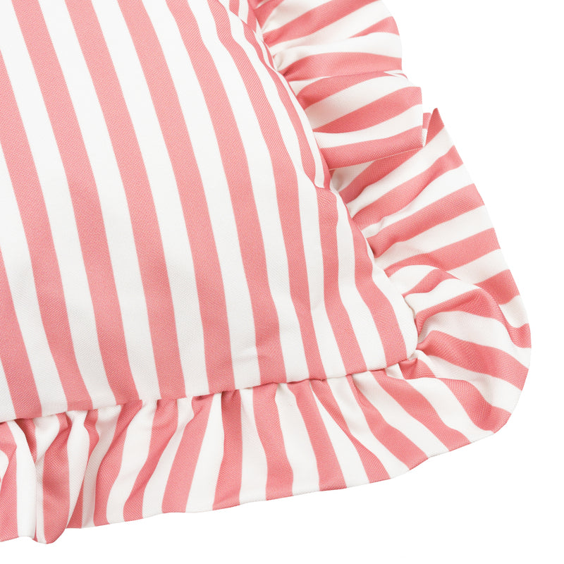  Cushions - Millie Ruffle Striped Outdoor Cushion Cover Pink Wylder