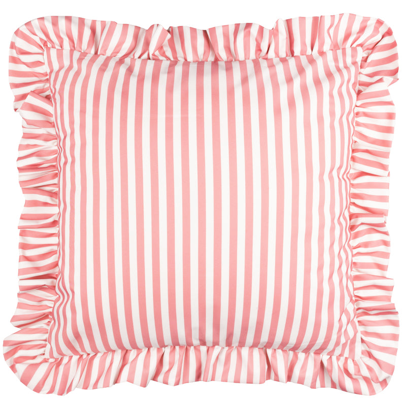  Cushions - Millie Ruffle Striped Outdoor Cushion Cover Pink Wylder
