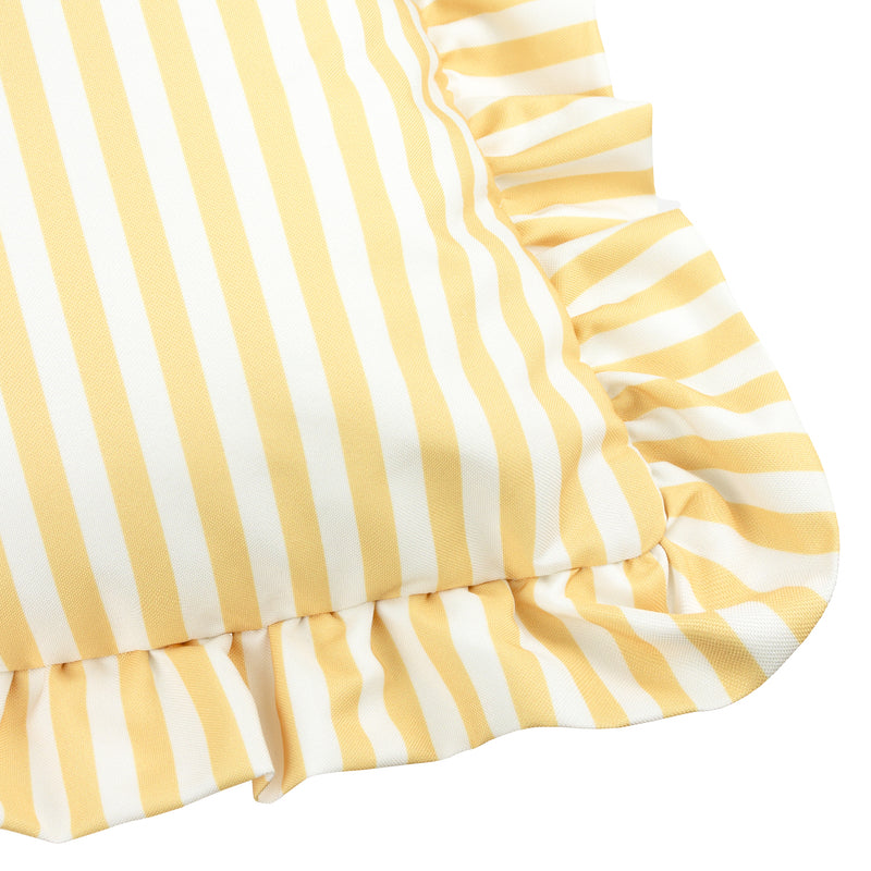  Cushions - Millie Ruffle Striped Outdoor Cushion Cover Yellow Wylder
