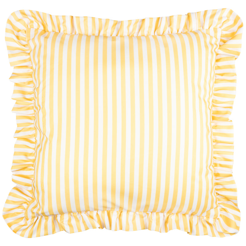  Cushions - Millie Ruffle Striped Outdoor Cushion Cover Yellow Wylder