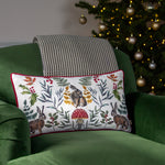 Evans Lichfield Mirrored Hare Cushion Cover in Burgundy