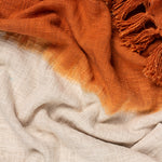 furn. Mizu Dip Dye Fringed Throw in Amber